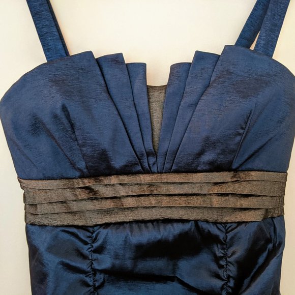 Vintage Shimmer Mini Dress (blue and silver) - Picture 2 of 7